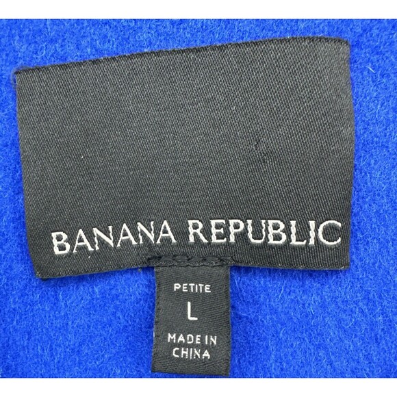 Banana Republic Double-Face Hoodie Jacket Wool Blend Voltage Blue Large Petite - Picture 4 of 9